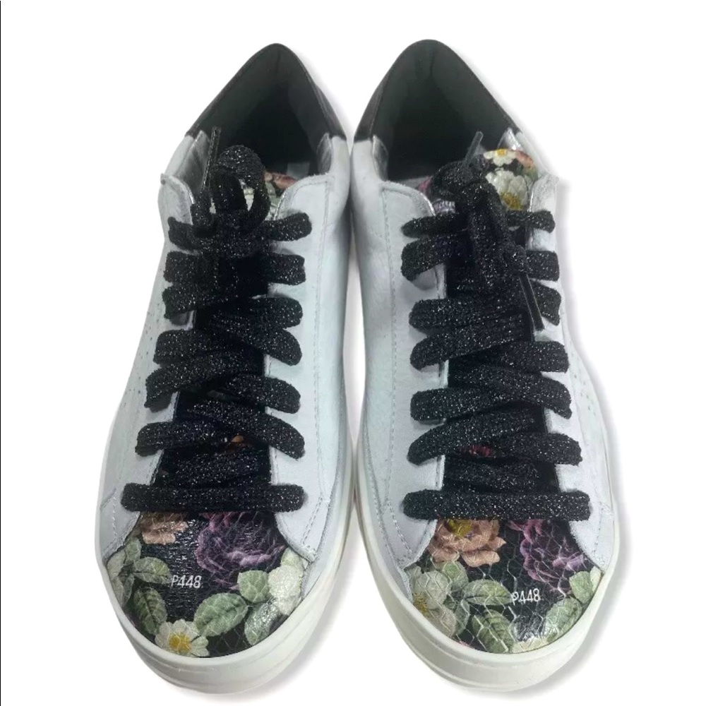 P448 White Floral John Sneaker NIB